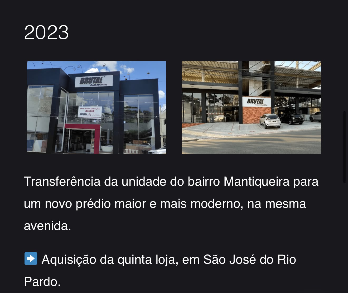 Montagem de 2023 com as fachadas da loja de São José do Rio Pardo e do novo prédio da loja Mantiqueira.